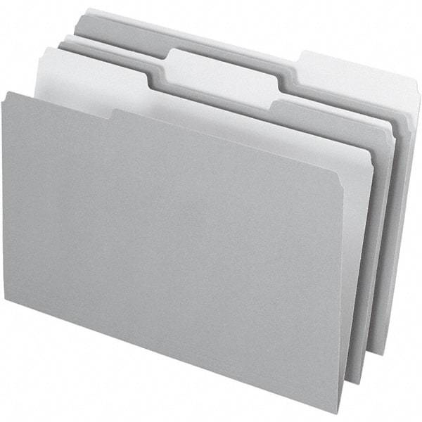 Pendaflex - 14-5/8 x 9-3/16", Legal, Gray, File Folders with Top Tab - 11 Point Stock, Assorted Tab Cut Location - All Tool & Supply