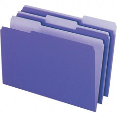 Pendaflex - 14-5/8 x 9-3/16", Legal, Violet, File Folders with Top Tab - 11 Point Stock, Assorted Tab Cut Location - All Tool & Supply