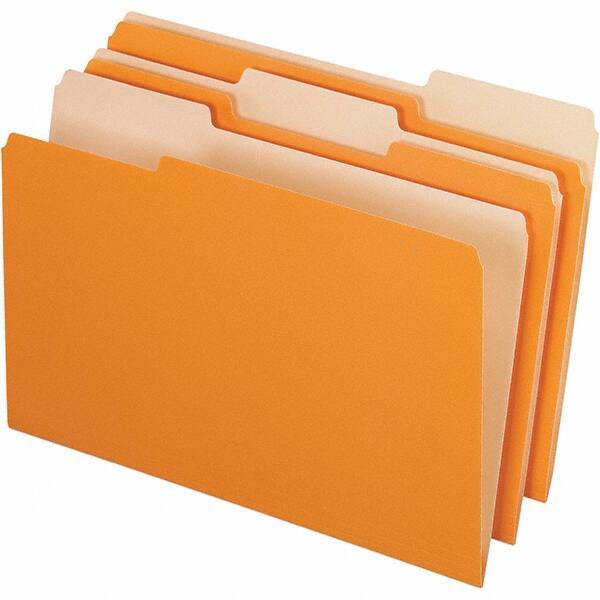 Pendaflex - 9-1/2 x 14-5/8", Legal, Orange/Light Orange, File Folders with Top Tab - 11 Point Stock, Assorted Tab Cut Location - All Tool & Supply