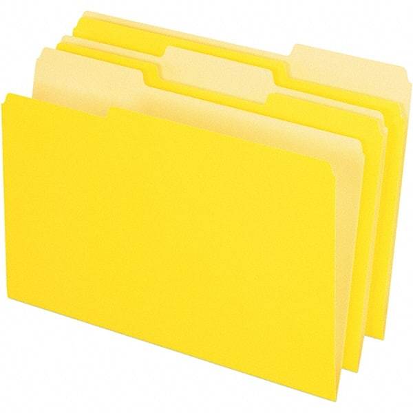 Pendaflex - 9-1/2 x 14-5/8", Legal, Yellow, File Folders with Top Tab - 11 Point Stock, Assorted Tab Cut Location - All Tool & Supply