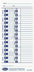 Lathem Time - 1-1/4" High x 4" Wide Weekly Time Cards - Use with Lathem E Series Time Recorders - All Tool & Supply