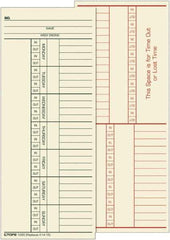 TOPS - 6-13/32" High x 9-1/2" Wide Weekly Time Cards - Use with Cincinnati K14-15 - All Tool & Supply