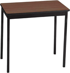 Barricks - 18" Long x 30" Wide x 30" High Stationary Rectangular Utility Tables - 3/4" Thick, Walnut & Black, Wood Grain Laminate/Steel - All Tool & Supply