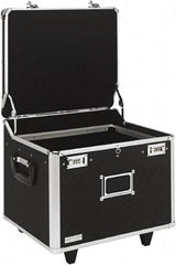 Vaultz - 1 Compartment, 15-1/4" Wide x 11-1/2" High x 12-1/4" Deep, Portable Storage Box - Aluminum, Chrome & PVC, Black - All Tool & Supply