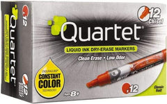 Quartet - Red, Chisel Tip, Dozen EnduraGlide Dry Erase Markers - For Use with Dry Erase Marker Boards - All Tool & Supply