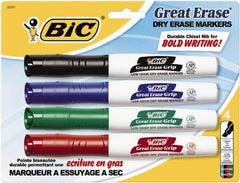 Bic - Assorted Colors, Great Erase Grip Chisel Tip Dry Erase Markers - For Use with Dry Erase Marker Boards - All Tool & Supply