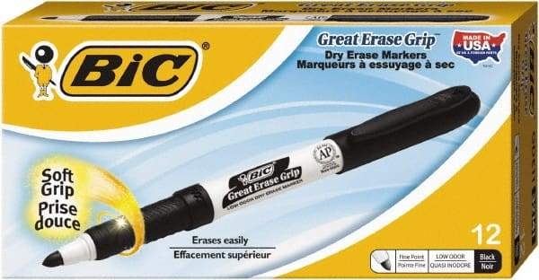 Bic - Black Great Erase Grip Fine Point Dry Erase Markers - For Use with Dry Erase Marker Boards - All Tool & Supply