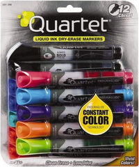 Quartet - Assorted Colors, Chisel Tip, 12 Set EnduraGlide Dry Erase Markers - For Use with Dry Erase Marker Boards - All Tool & Supply