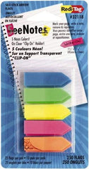 Redi-Tag - Self-Stick Page Flags Style: Arrow Color: Blue; Green; Yellow; Pink; Orange - All Tool & Supply