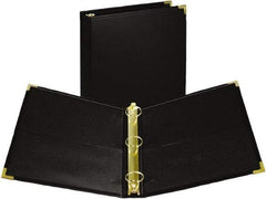 Samsill - 350 Sheet Capacity, 11 x 8-1/2", Non-View Ring Binder - Vinyl, Black - All Tool & Supply