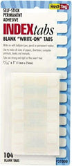 Redi-Tag - 1" 104 Tabs, Self-Adhesive, Self-Adhesive File Folder Tabs - White - All Tool & Supply