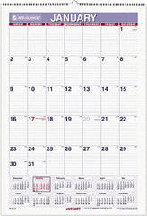 AT-A-GLANCE - 6 Sheet, 15-1/2 x 22-3/4", Ruled Blocks Wall Calendar - White - All Tool & Supply