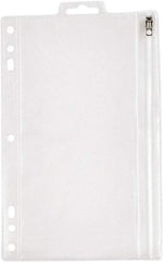 OXFORD - 6 x 9-1/2" 1 Tabs, 5-Hole Punched, Binder Pockets Divider - Clear, White Tabs, Clear/White Folder - All Tool & Supply