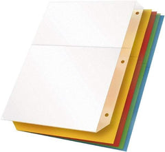 Cardinal - 11 x 8 1/2" 5 Tabs, 3-Hole Punched, Binder Pockets Divider - Multicolor Tabs, Blue, Clear, Green, Orange, Yellow Folder - All Tool & Supply