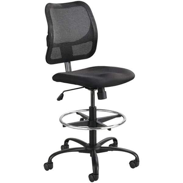 Safco - 23 to 33" High Extended Height Chair - 25" Wide x 25" Deep, 100% Polyester Seat, Black - All Tool & Supply