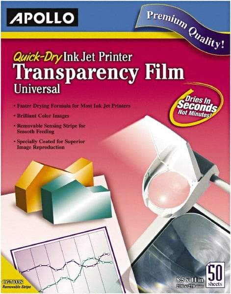 Apollo - Transparency Films & Sleeves Audio Visual Conference Accessory Type: Transparency Sleeves For Use With: Inkjet Printers; Copiers - All Tool & Supply