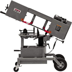 Jet - 6-1/2 x 8" Max Capacity, Manual Step Pulley Horizontal Bandsaw - 64, 132 & 247 SFPM Blade Speed, 115/230 Volts, 90°, 3/4 hp, 1 Phase - All Tool & Supply