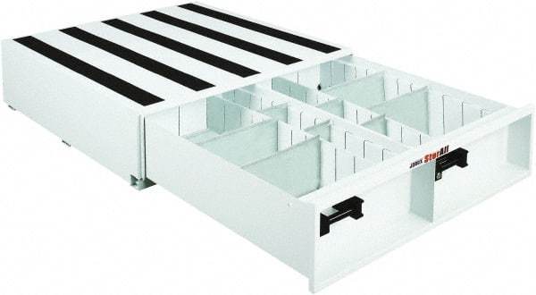 Jobox - 4 Compartment 1 Drawer Tool Cabinet - 48" Wide x 48" Deep x 9" High, Steel, White - All Tool & Supply