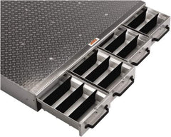 Jobox - 4 Compartment 4 Drawer Tool Cabinet - 48" Wide x 50" Deep x 6" High, Aluminum, Silver - All Tool & Supply