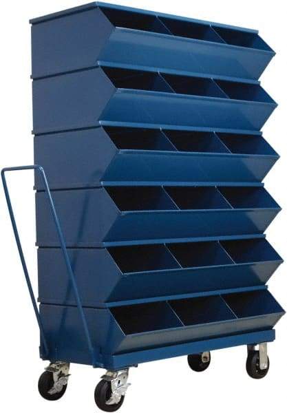 Stackbin - 6 Bin, Shelving Unit with Openings & Base - 37" Wide x 58-5/8" High - All Tool & Supply