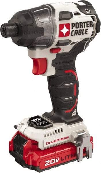 Porter-Cable - 20 Volt, 1/4" Drive, 1,400 In/Lb Torque, Cordless Impact Driver - Mid-Handle, 2700 RPM, 2 Batteries Included - All Tool & Supply