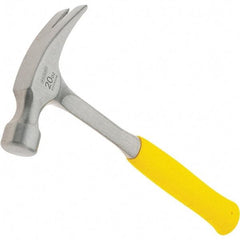 Stanley - 20 oz Head, Curved Claw Hammer - 12.91" OAL, Steel Head, 1.1" Face Diam, Smooth Face, Steel Handle with Grip - All Tool & Supply