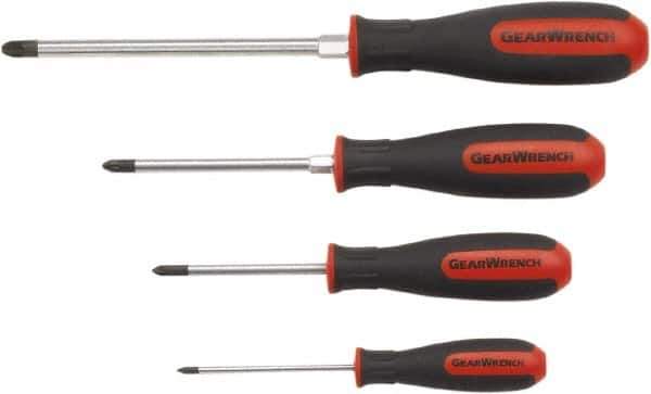 GearWrench - 4 Piece Pozidriv Screwdriver Set - Blade Sizes: Length 18 - All Tool & Supply