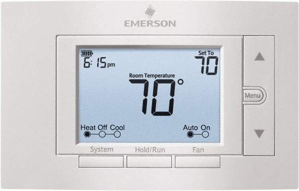 White-Rodgers - 50 to 99°F, 4 Heat, 2 Cool, Digital Programmable Multi-Stage Thermostat - 20 to 30 Volts, 1.77" Inside Depth x 1.77" Inside Height x 5-1/4" Inside Width, Horizontal Mount - All Tool & Supply