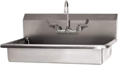 SANI-LAV - 27" Long x 16-1/2" Wide Inside, 1 Compartment, Grade 304 Stainless Steel (2) Person ADA Wash-Station with Manual Faucet - 16 Gauge, 30" Long x 20" Wide x 21-1/2" High Outside, 5-1/2" Deep - All Tool & Supply