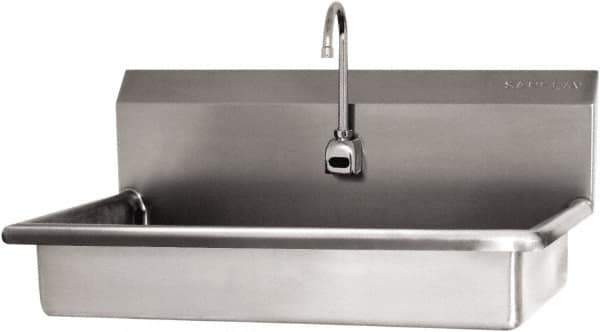 SANI-LAV - 27" Long x 16-1/2" Wide Inside, 1 Compartment, Grade 304 Stainless Steel ADA Hand Sink with Electronic Faucet - 16 Gauge, 30" Long x 20" Wide x 21-1/2" High Outside, 5-1/2" Deep - All Tool & Supply