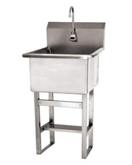 SANI-LAV - 24" Long x 24" Wide Inside, 1 Compartment, Grade 304 Stainless Steel ADA Hand Sink with Electronic Faucet - 14 Gauge, 27" Long x 27-1/2" Wide x 48" High Outside, 12" Deep - All Tool & Supply