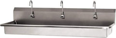 SANI-LAV - 65" Long x 16-1/2" Wide Inside, 1 Compartment, Grade 304 Stainless Steel (2) Person Wash-Station with Double Foot Valves - 16 Gauge, 68" Long x 20" Wide x 21-1/2" High Outside, 5-1/2" Deep - All Tool & Supply