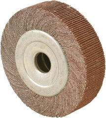 Camel Grinding Wheels - 6" Diam, 40 Grit Aluminum Oxide Unmounted Flap Wheels - 1" Hole, 1" Wide, Coated, Medium Grade, 5,000 Max RPM, X/Y Weighted Cloth Backing - All Tool & Supply