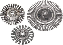 Camel Grinding Wheels - 6-1/2" OD, 5/8-11 Arbor Hole, Stringer Bead Stainless Steel Wheel Brush - 6-1/2" Face Width, 1" Trim Length, 0.02" Filament Diam - All Tool & Supply