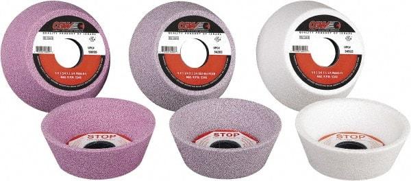 Camel Grinding Wheels - 6" Diam, 1-1/4" Hole Size, 3/4" Overall Thickness, 60 Grit, Type 12 Tool & Cutter Grinding Wheel - Medium Grade, Aluminum Oxide, K Hardness, Vitrified Bond - All Tool & Supply