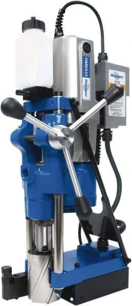 Hougen - 3/4" Chuck, 4" Travel, Portable Magnetic Drill Press - 70, 120, 200 & 332 RPM, 6.75 Amps, 1553 Watts, 230 Volts, 2' Cord Length - All Tool & Supply