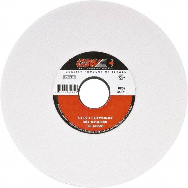 CGW Abrasives - 8" Diam x 1-1/4" Hole x 1" Thick, I Hardness, 60 Grit Surface Grinding Wheel - Aluminum Oxide, Type 5, Medium Grade, Vitrified Bond, One-Side Recess - All Tool & Supply