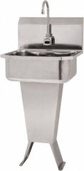 SANI-LAV - 17" Long x 14" Wide Inside, 1 Compartment, Grade 304 Stainless Steel Hand Sink Floor Mount with Double Foot Valve - 18 Gauge, 19" Long x 18" Wide x 46" High Outside, 7" Deep - All Tool & Supply