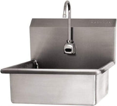 SANI-LAV - 19" Long x 15-1/2" Wide Inside, 1 Compartment, Grade 304 Stainless Steel Hand Sink Wall Mount with Electronic Faucet - 16 Gauge, 23" Long x 20" Wide x 20-1/2" High Outside, 5" Deep - All Tool & Supply