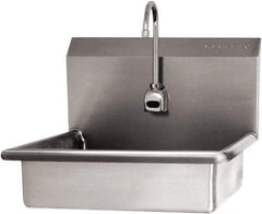 SANI-LAV - 19" Long x 15-1/2" Wide Inside, 1 Compartment, Grade 304 Stainless Steel Hand Sink Wall Mount with Electronic Faucet - 16 Gauge, 22" Long x 19" Wide x 20-1/2" High Outside, 5" Deep - All Tool & Supply