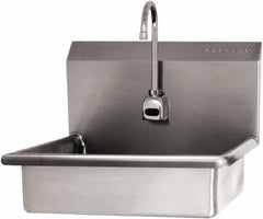 SANI-LAV - 16" Long x 12-1/2" Wide Inside, 1 Compartment, Grade 304 Stainless Steel Hand Sink Wall Mount with Electronic Faucet - 16 Gauge, 19" Long x 16" Wide x 20-1/2" High Outside, 6" Deep - All Tool & Supply