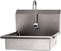 SANI-LAV - 16" Long x 12-1/2" Wide Inside, 1 Compartment, Grade 304 Stainless Steel Hand Sink Wall Mount with Electronic Faucet - 16 Gauge, 19" Long x 16" Wide x 20-1/2" High Outside, 6" Deep - All Tool & Supply