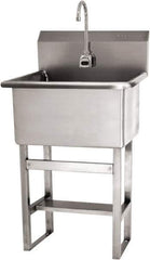 SANI-LAV - 22" Long x 16" Wide Inside, 1 Compartment, Grade 304 Stainless Steel Hand Sink Floor Mount with Electronic Faucet - 16 Gauge, 25" Long x 19-1/2" Wide x 46-1/2" High Outside, 10-1/2" Deep - All Tool & Supply