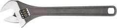 Channellock - 1-11/16" Jaw Capacity, 15" Standard Adjustable Wrench - Steel, Black Finish, 15" OAL - All Tool & Supply