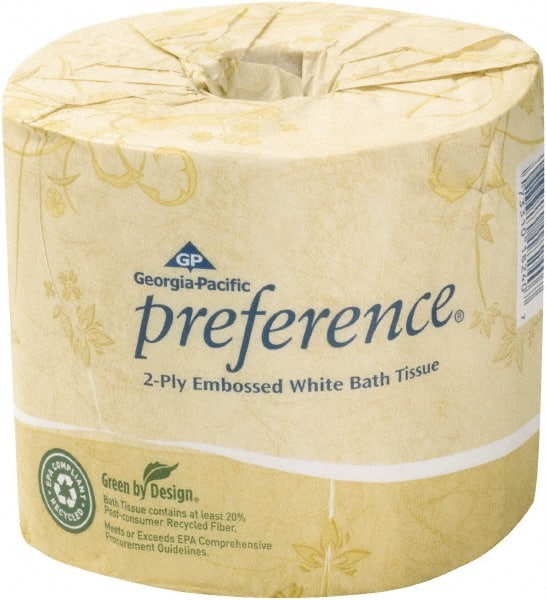 Bathroom Tissue: Standard Roll, Recycled Fiber, 2-Ply, White 4.05″ Sheet Length, 4″ Sheet Width, 22,000 Sheets