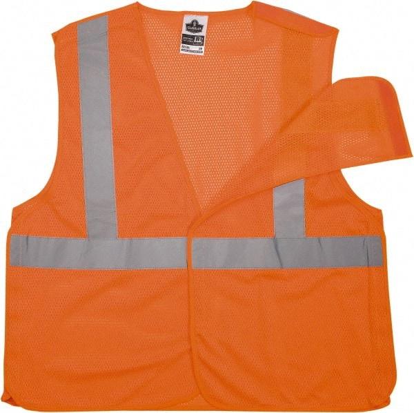 Ergodyne - Size 2X/3XL High Visibility Orange Mesh Breakaway Vest - 52 to 58" Chest, ANSI/ISEA 107, Hook & Loop Closure, 1 Pocket, Polyester - All Tool & Supply