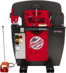 Edwards Manufacturing - 7-1/2" Throat Depth, 100 Ton Punch Pressure, 1-1/16" in 1" Punch Capacity Ironworker - 7-1/2 hp, 3 Phase, 230 Volts, 45" Wide x 61-11/16" High x 56-1/8" Deep - All Tool & Supply