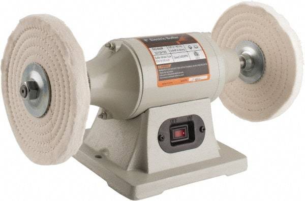 Enco - 8" Wheel Diam x 1/2" Wheel Width, 3/4 hp Buffer - 5/8" Arbor Hole Diam, 1 Phase, 3,450 Max RPM, 120 Volts - All Tool & Supply