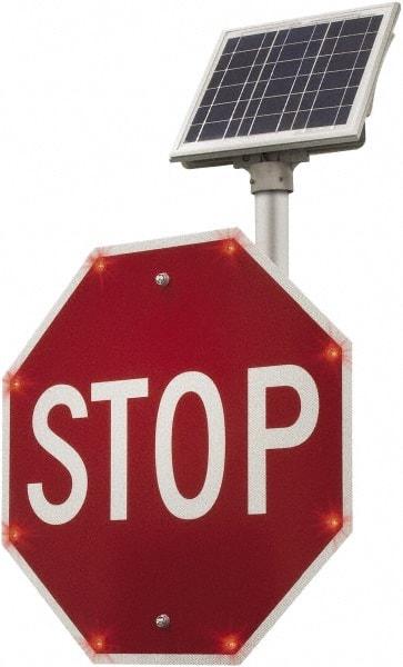 TAPCO - "Stop", 24" Wide x 24" High, Aluminum Stop & Yield Signs - 0.08" Thick, Red/White, Diamond Grade Reflectivity, Octagon, Post Mount - All Tool & Supply