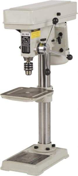 Enco - 254mm Swing, Step Pulley Drill Press - 5 Speed, 1/2 hp, Single Phase - All Tool & Supply